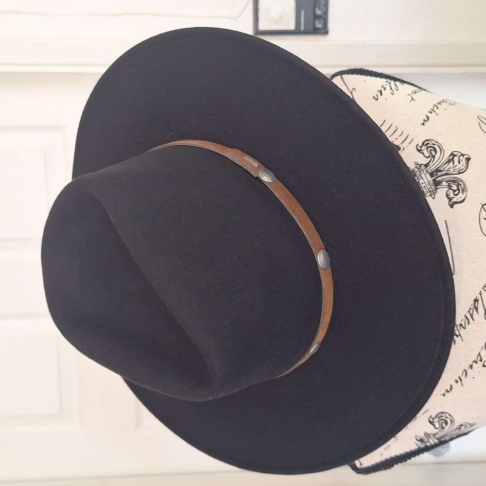 Stetson Tahoe Black Western Hat Buffalo Hat Band Crushable Wool Felt Men Sz Xl